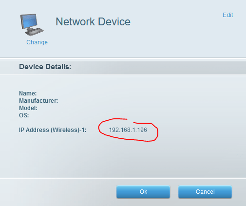 The second step to install openHAB is to obtain the Le Potato's IP address. Here is a screenshot of my Linksys router's UI showing the Le Potato's IP address.