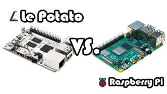 Le Potato vs Raspberry Pi showing the 2 boards with 'vs.' between them