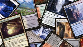 A bunch of MTG fetchable lands piled on top of each other