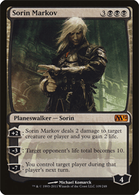 Card image of Sorin Markov. #8 on the list of best black Planeswalkers.